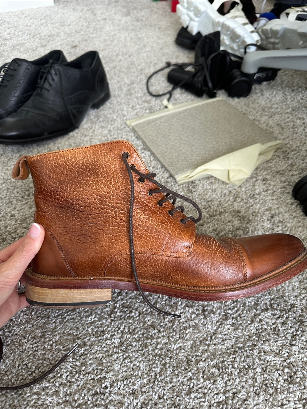 Taft Size 10, 43 Rome Leather Cap Toe Dress Boots - Picture 10 of 13